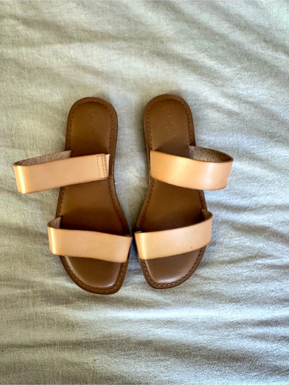Universal Thread Double Strap Slide Sandals Brown & Orange